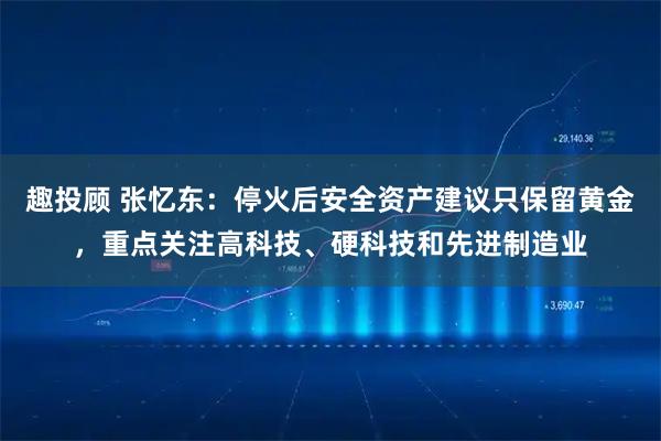 趣投顾 张忆东:停火后安全资产建议只保留黄金,重点关注高科技、硬科技和先进制造业